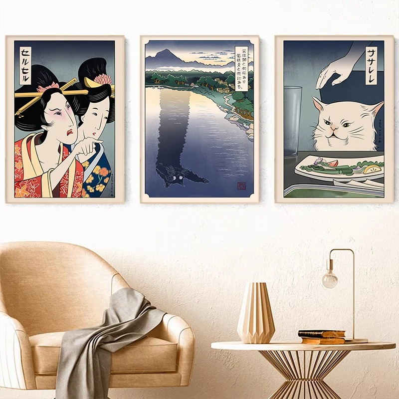 Japanese Lifestyle At Home - Japon Ukiyoe Tarzı Poster Baskı Kadın