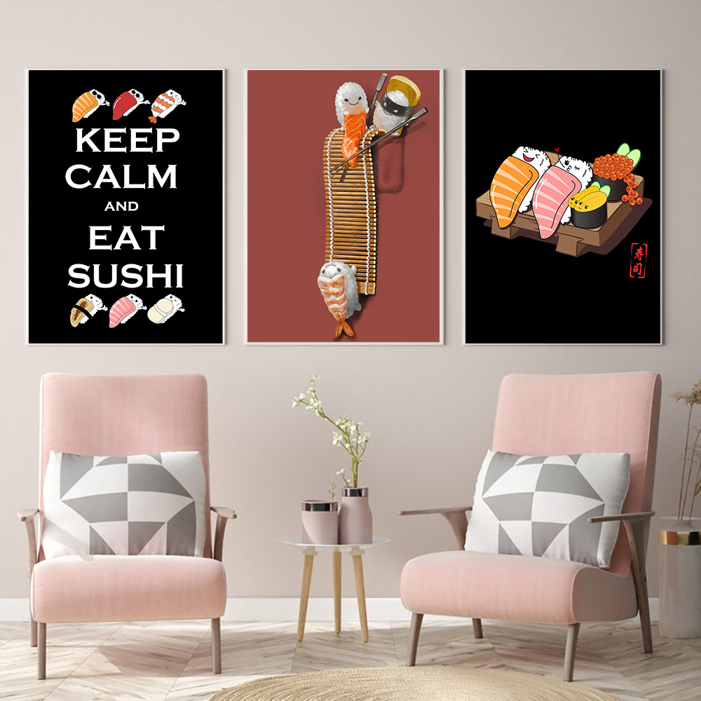 Japanese Food Lifestyle - Japon Tarzı Ramen Suşi Soyut Karikatürler