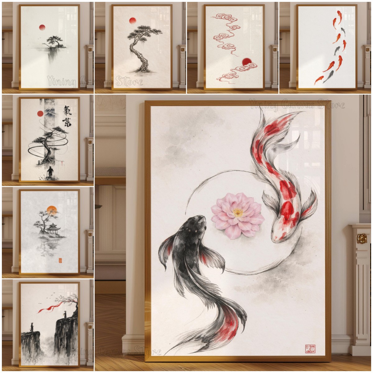 Japanese Zen Lifestyle - Japon Mürekkep Boyama Manzara Posteri, Sumi-e