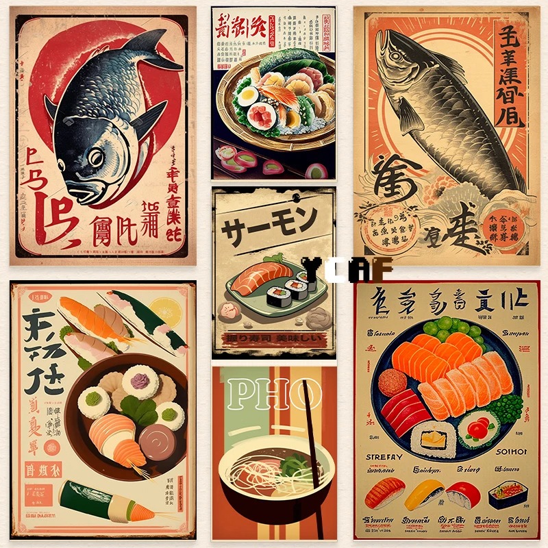 Vintage japon gıda posteri tuv - Japanese Food Lifestyle incelemesi ve fiyatı